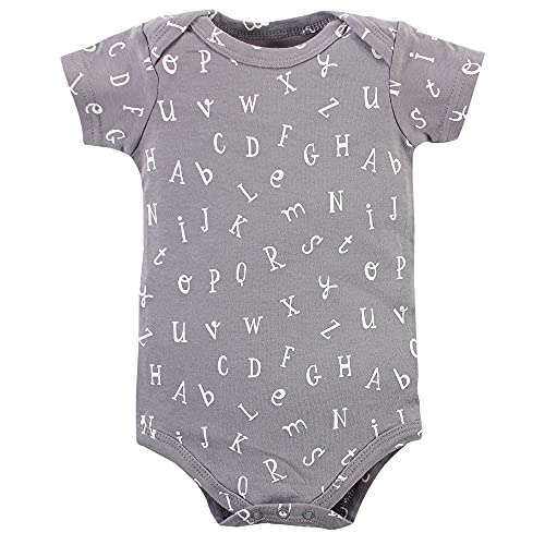 Hudson Baby Unisex Baby Cotton Bodysuits Alphabet Animals, 0-3 Months