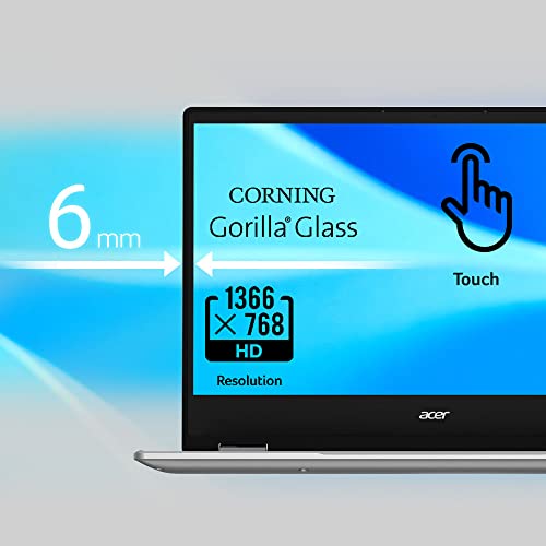 Acer Chromebook Spin 314 Convertible Laptop | Intel Pentium Silver N6000 | 14' HD Corning Gorilla Glass Touch Display | 4GB LPDDR4X | 128GB eMMC | Intel Wi-Fi 6 AX201 | Chrome OS | CP314-1H-P9G7