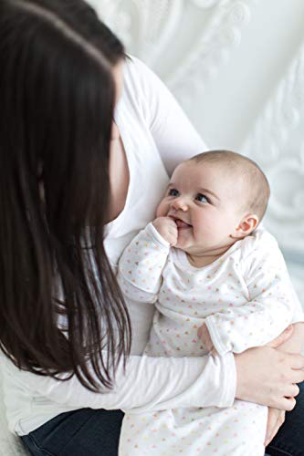 Sterling, Small, 3-6 Months SwaddleDesigns Softest Cotton Baby Gown with Foldover Mitten Cuffs for Infant Boy and Girl, Tiny Triangles