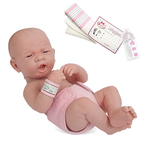 JC Toys La Newborn Boutique - Realistic 14' Anatomically Correct Real Girl Baby Doll ââ‚¬â€œ All Vinyl ââ‚¬Å“First Yawnââ‚¬Â Designed by Berenguer ââ‚¬â€œ Made in Spain (18505) , Pink
