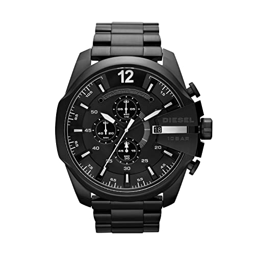 Diesel Men's 59mm Mega Chief Quartz Stainless Steel Chronograph Watch, Color: Black (Model: DZ4283)