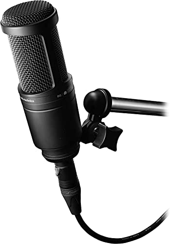 Audio-Technica AT2020 Cardioid Condenser Studio XLR Microphone, Ideal for Project/Home Studio Applications,Black