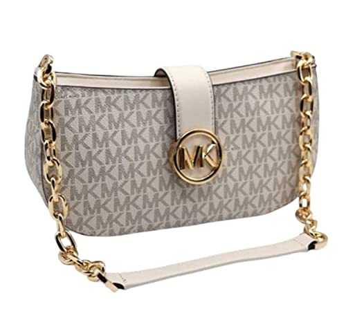 Michael Kors Carmen XS Leather Pouchette Shoulder Bag (Light Cream)