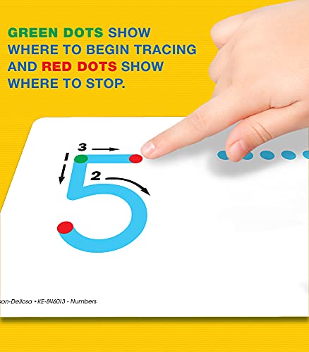 Key Education Textured Touch and Trace Numbers Cards—Color-Coded Numbers 0-30 Cards with Tracing Points and Directional Arrows, Math Learning and Number Formation Skills (31 pc)