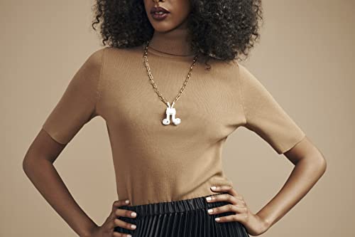 Anne Klein Apple AirPods Paperclip Chain Necklace