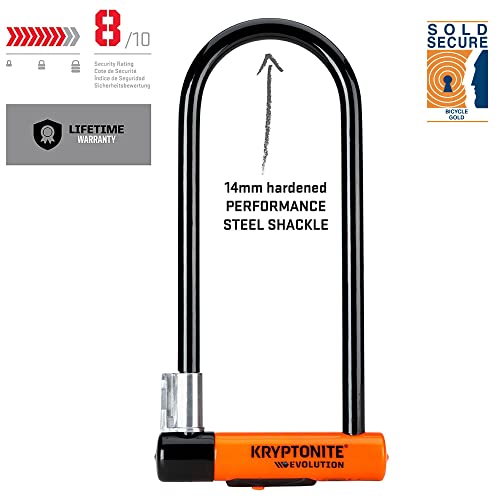 Kryptonite New-U Evolution Series 4 LS Bicycle U-Lock, Black, 4' x 11.5' 14mm (002147)