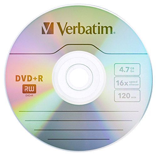 Verbatim DVD+R Blank Discs AZO Dye 4.7GB 16X Recordable Disc - 50 Discs Spindle