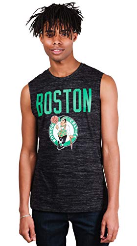 Ultra Game NBA Boston Celtics Mens Jersey Sleeveless Muscle T-Shirt, Black Space Dye, XX-Large