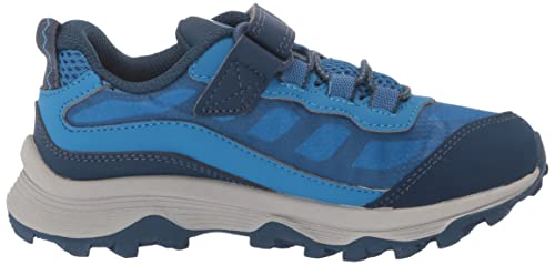 Merrell Moab Speed Low Alternative Closure Waterproof Hiking Sneaker, Blue, 4 US Unisex Big Kid