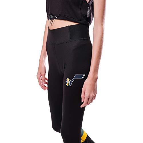 Ultra Game NBA Utah Jazz Womens Leggings Perimeter Fitness Sport Yoga Pants, Black, Medium