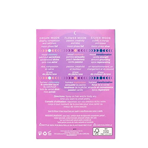 Pacifica Beauty | Moon Mood Hair Perfume and Body Spray Trial Set | Featuring Dream Moon Mini | 3 Scents | Fragrance Sampler Gift Set | Natural + Essential Oils | Clean | Vegan + Cruelty Free