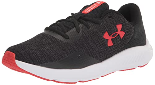 Under Armour Men's Charged Pursuit 3 Twist --Running Shoe, (002) Black/Black/Radio Red, 12