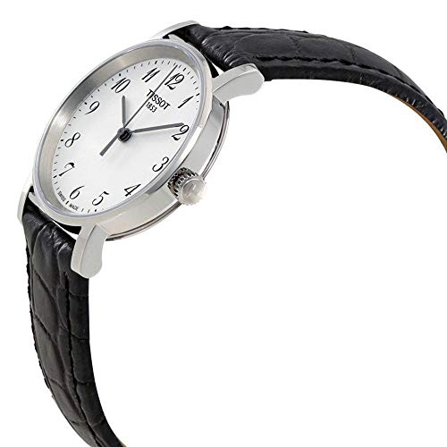 Tissot Women's Everytime Desire 316L Stainless Steel case Swiss Quartz Dress Watch with Leather Strap, Black, 15 (Model: T1092101603200)