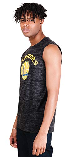 Ultra Game NBA Golden State Warriors Mens Jersey Sleeveless Muscle T-Shirt, Black Space Dye, Small