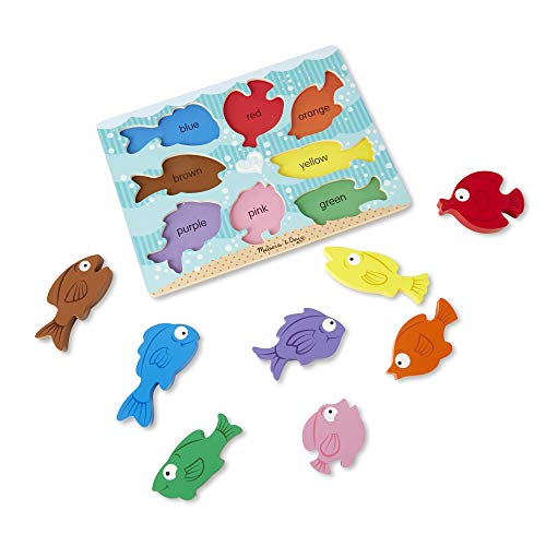 Melissa and Doug Colorful Fish Wooden Chunky Puzzle (8 pcs)