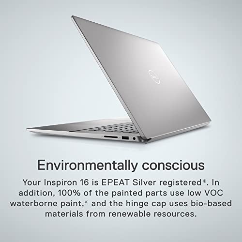 Dell Inspiron 16 5625 Small Thin and Light Portable Laptop - 16 inch FHD+ (1920 x 1200) Display, AMD Ryzen 7 5825U, 16GB DDR4 RAM, 512GB SSD, Radeon Graphics, Bluetooth, Windows 11 Pro - Silver