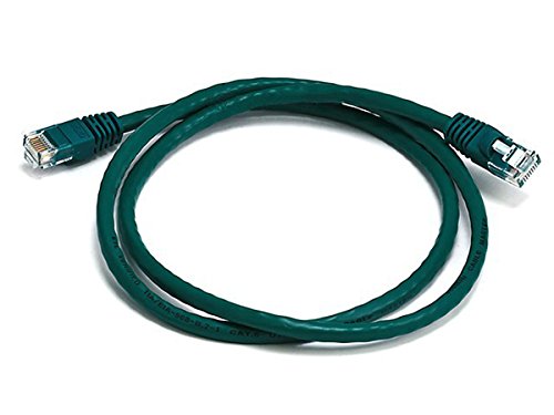 Monoprice Cat6 Ethernet Patch Cable - Network Internet Cord - RJ45, Stranded, 550Mhz, UTP, Pure Bare Copper Wire, 24AWG, 3ft, Green