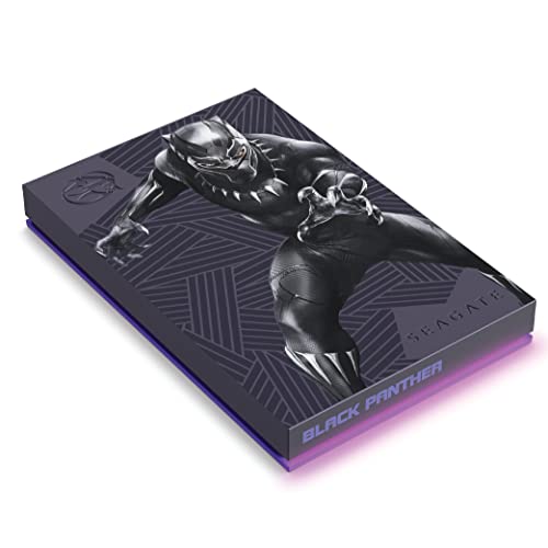 Seagate Black Panther SE FireCuda External HDD - USB 3.2, Customizable RGB LED Magenta, Works with PC, Mac, Playstation, and Xbox, 1-yr Rescue Services (STLX2000401)