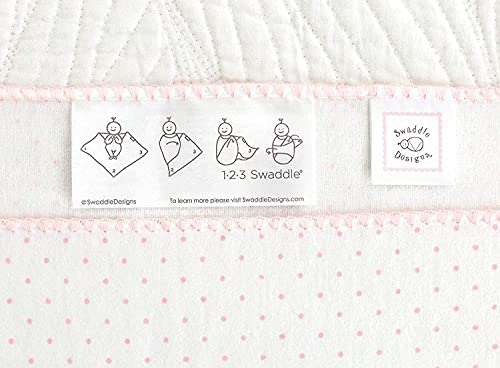 SwaddleDesigns Large Receiving Blanket, Ultimate Swaddle for Baby Boys, Girls, Softest US Cotton Flannel, Best Shower Gift, MADE in USA, Pastel Pink Polka Dots, Mom’s Choice Winner