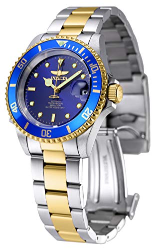 Invicta Men's Pro Diver 40mm Steel and Gold Tone Stainless Steel Automatic Watch with Coin Edge Bezel, Two Tone/Blue (Model: 8928OB)