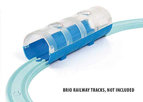 BRIO World 33890 - Travel Train and Tunnel - 3 Piece Wooden Toy Train Set for Kids Age 3 and Up