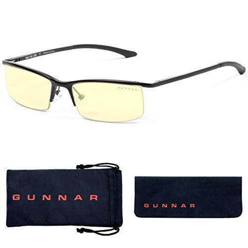 GUNNAR - Premium Gaming and Computer Glasses - Blocks 65% Blue Light - Emissary, Onyx, Amber Tint