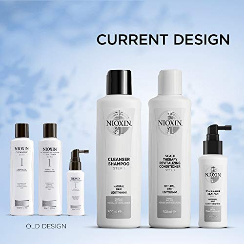 Nioxin System 1 Scalp Cleansing Shampoo with Peppermint Oil, Treats Dry and Sensitive Scalp, Dandruff Relief and Anti-Hair Breakage, For Natural Hair with Light Thinning, 16.9 fl oz