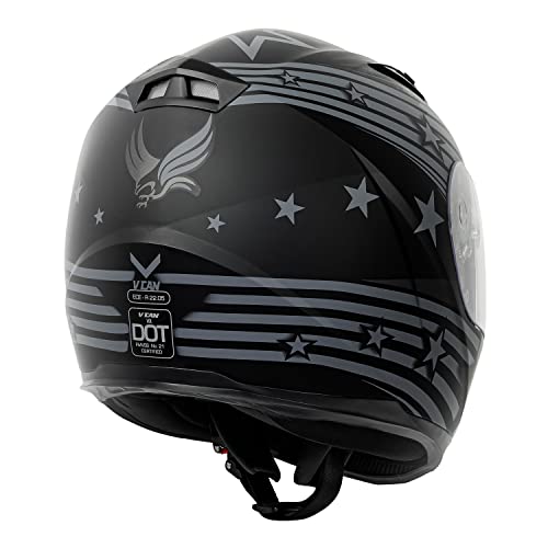 VCAN VX Lightweight Full Face Motorcycle Street Bike Helmet with Extra Tinted Visor DOT and ECE 22.05 Approved (Matte Black Galaxy, Small)