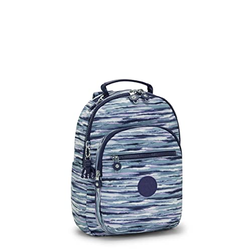 Kipling Women's Seoul Small Backpack, Durable, Padded Shoulder Straps with Tablet Sleeve, School Bag, Brush Stripes, One Size