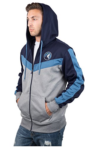 Ultra Game NBA Minnesota Timberwolves Mens Soft Fleece Full Zip Jacket Hoodie, Team Color, Large