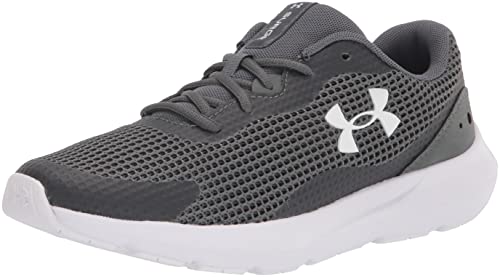 Under Armour Men's Surge 3 Sneaker, (102) Pitch Gray/White/White, 12