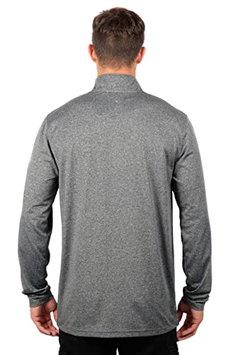 Ultra Game mens Pullover Tee NBA Men s Quarter Zip Poly Knit Long Sleeve Shirt, Heather Charcoal, Large US