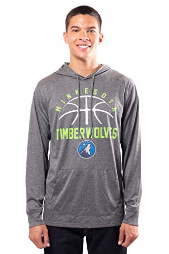 Ultra Game NBA Minnesota Timberwolves Mens Super Soft Lightweight Pullover Hoodie, Heather Charcoal , Small