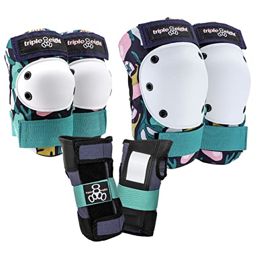 Triple Eight Saver Series Pad Set with Kneesavers, Elbowsavers and Wristsavers, Large, Floral