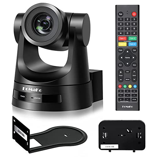 FoMaKo PTZ Camera HDMI 20x Optical Zoom 3G-SDI IP Live Streaming Camera, True to Life Colors, PoE Supports, HDMI PTZ Camera for Church Services Worship Education vMix OBS Wirecast (Black)