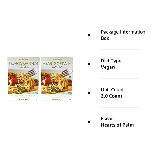 Trader Joe's Hearts of Palm Pasta, Linguine Shaped, Gluten Free, Vegan, 9 ounces (255 grams) Pack of 2