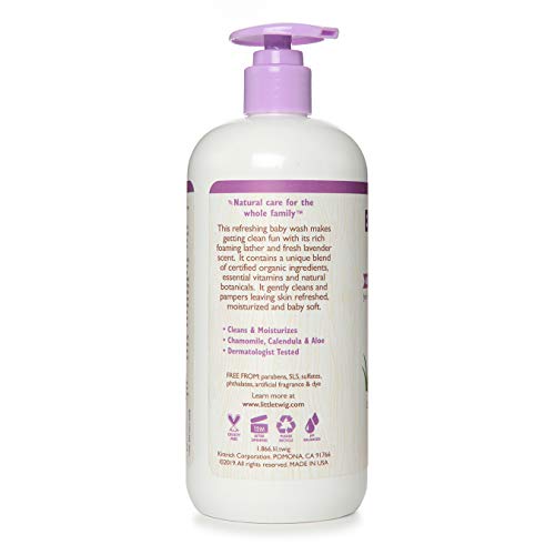 Little Twig 2-in-1 Baby Wash, Hypoallergenic Body Wash with Organic Ingredients, Baby Bath Essentials, Calming Lavender, 17 fl. oz.
