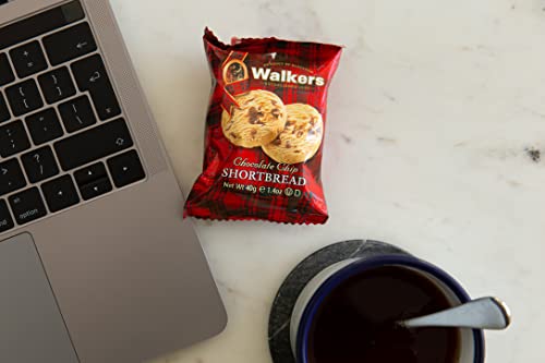 Walker's Shortbread Chocolate Chip Cookies, Pure Butter Shortbread Cookies, 1.4 Oz Snack Packs (Pack of 20)