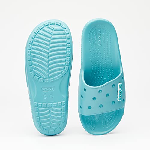 Crocs Unisex Classic Slide Sandals, Turq Tonic, 13 Men/15 Women