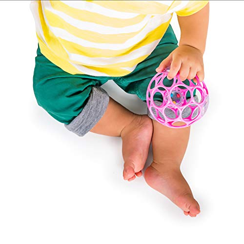 Bright Starts Oball Rattle Easy-Grasp Toy - Pink, Ages Newborn - 1 Count (Pack of 1)