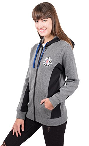 NBA Los Angeles Clippers Women's Full Zip Hoodie Sweatshirt Jacket Dime, Medium, Black