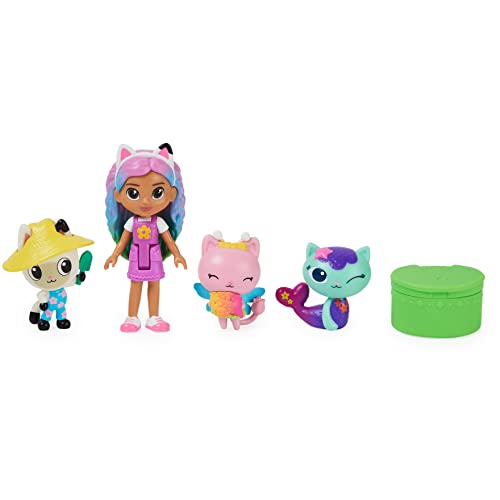 Gabby's Dollhouse, Gabby and Friends Figure Set with Rainbow Gabby Doll, 3 Toy Figures and Surprise Accessory Kids Toys for Ages 3 and up