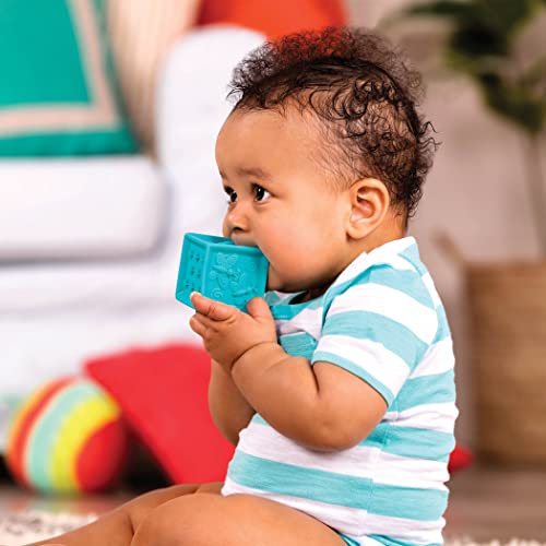 B. toys One Two Squeeze Baby - Building Blocks for Toddlers Educational Toys 6 Months and Up with Numbers, Shapes, Animals and Textures â€“ 10 Soft and Colorful Stacking Blocks