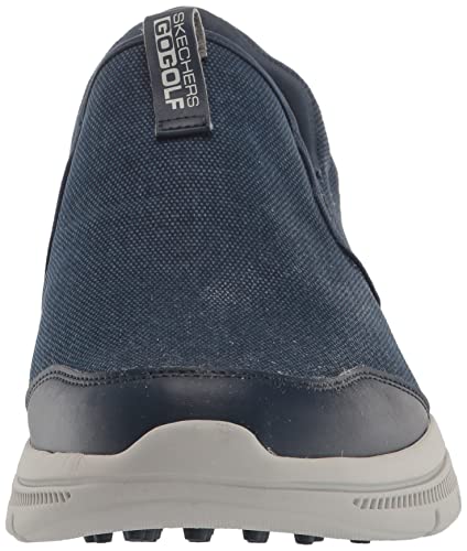 Skechers Men's Go Walk Arch Relaxed Fit Canvas Slip On Golf Shoe Sneaker, Navy/Gray, 8.5