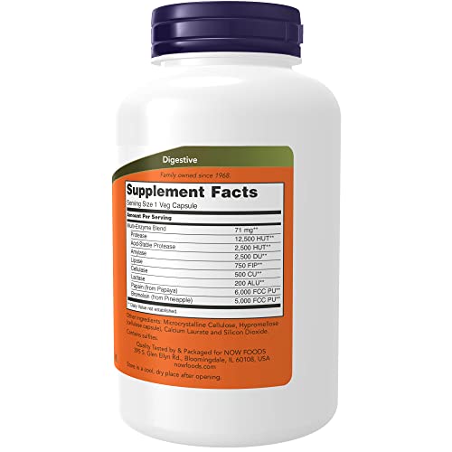 NOW Supplements, Plant Enzymes with Lactase, Protease, Papain and Bromelain, 240 Veg Capsules
