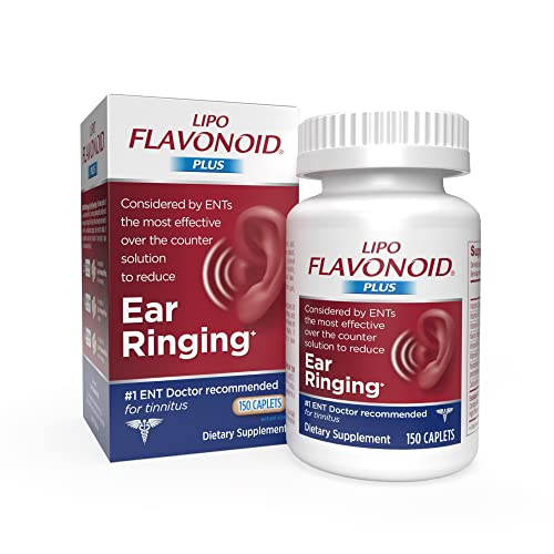 Lipo-Flavonoid Plus, Tinnitus Relief for Ringing Ears, OTC Flavonoid Ear Health Vitamins, Bioflavonoids and Vitamin C, 150 Caplets