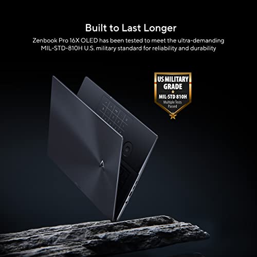 ASUS Zenbook Pro 16X OLED 16' 4K OLED 16:10 Touch Display, Dial, Intel i7-12700H CPU, GeForce RTX 3060 Graphics, 16GB RAM, 1TB SSD, Windows 11 Home, Tech Black, UX7602ZM-DB74T