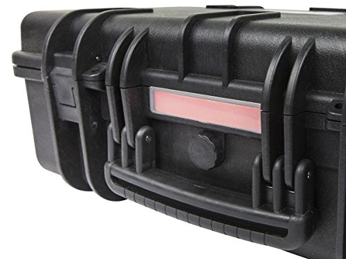 Monoprice Weatherproof Hard Case - 22 x 14 x 8 Inches - With Customizable Foam, IP67, Shockproof, Name Plate, Black