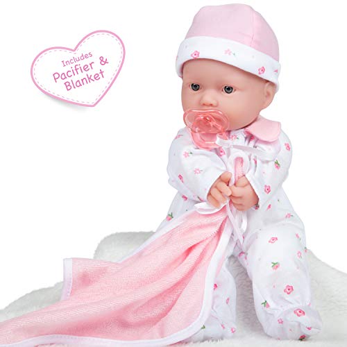 Caucasian 11-inch Small Soft Body Baby Doll | JC Toys - La Baby | Washable |Removable Pink Outfit w/ Hat and Blanket | For Children 12 Months +