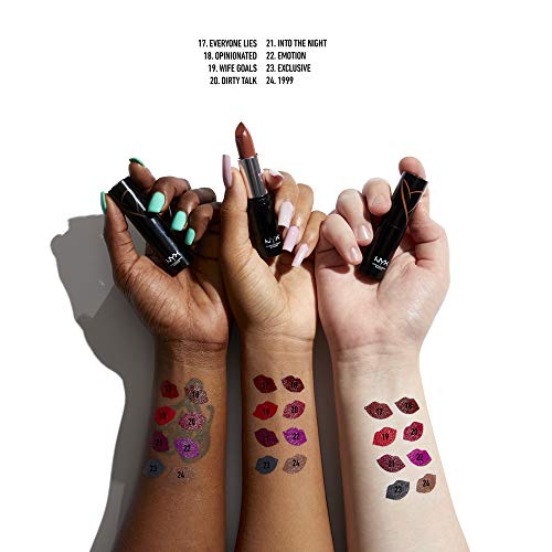NYX PROFESSIONAL MAKEUP Shout Loud Satin Lipstick, Infused With Shea Butter - Opinionated (Warm Burgundy)